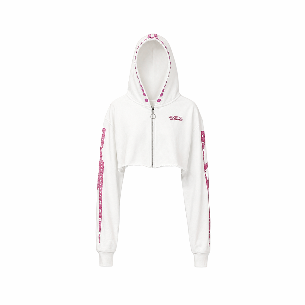 BB01-001 Armed Crop Hoodie - Mummy White
