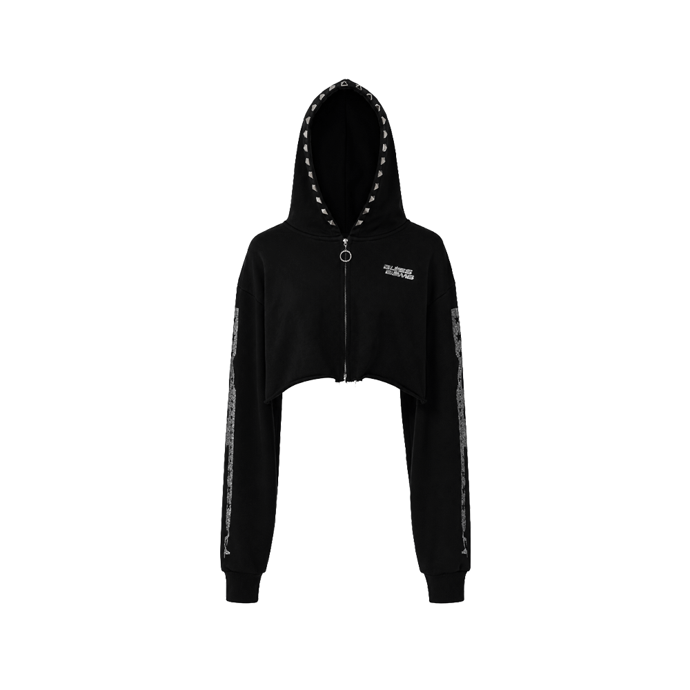 BB01-001 Armed Crop Hoodie - Ant Black