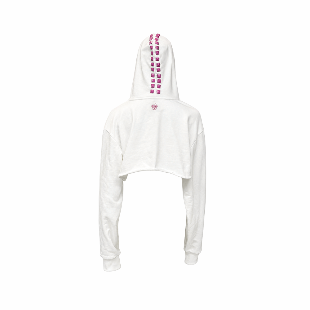 BB01-001 Armed Crop Hoodie - Mummy White