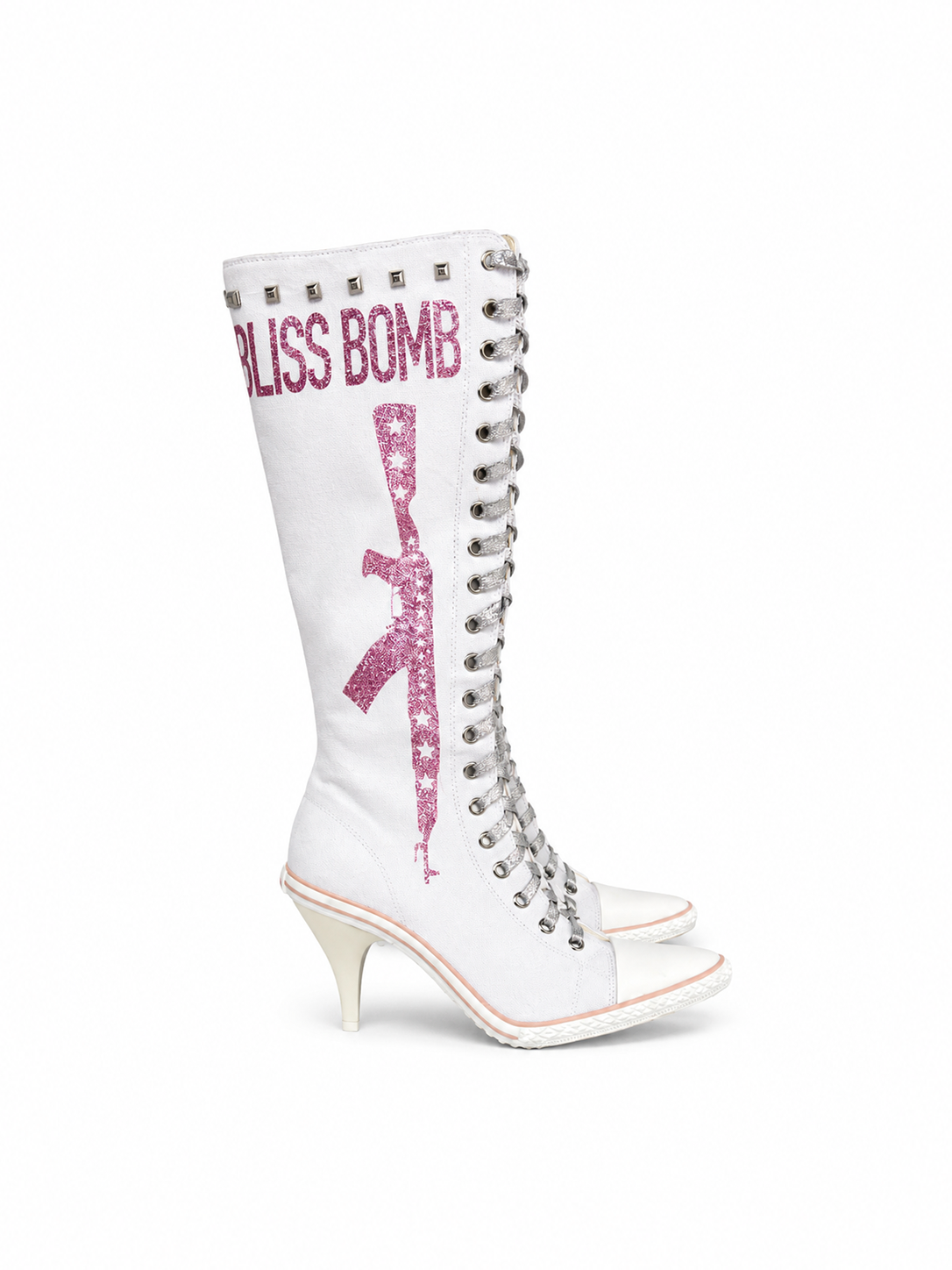 BB01-004 Armed Heels Boots - Mummy White