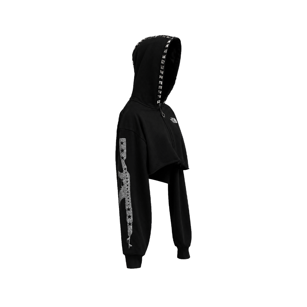 BB01-001 Armed Crop Hoodie - Ant Black