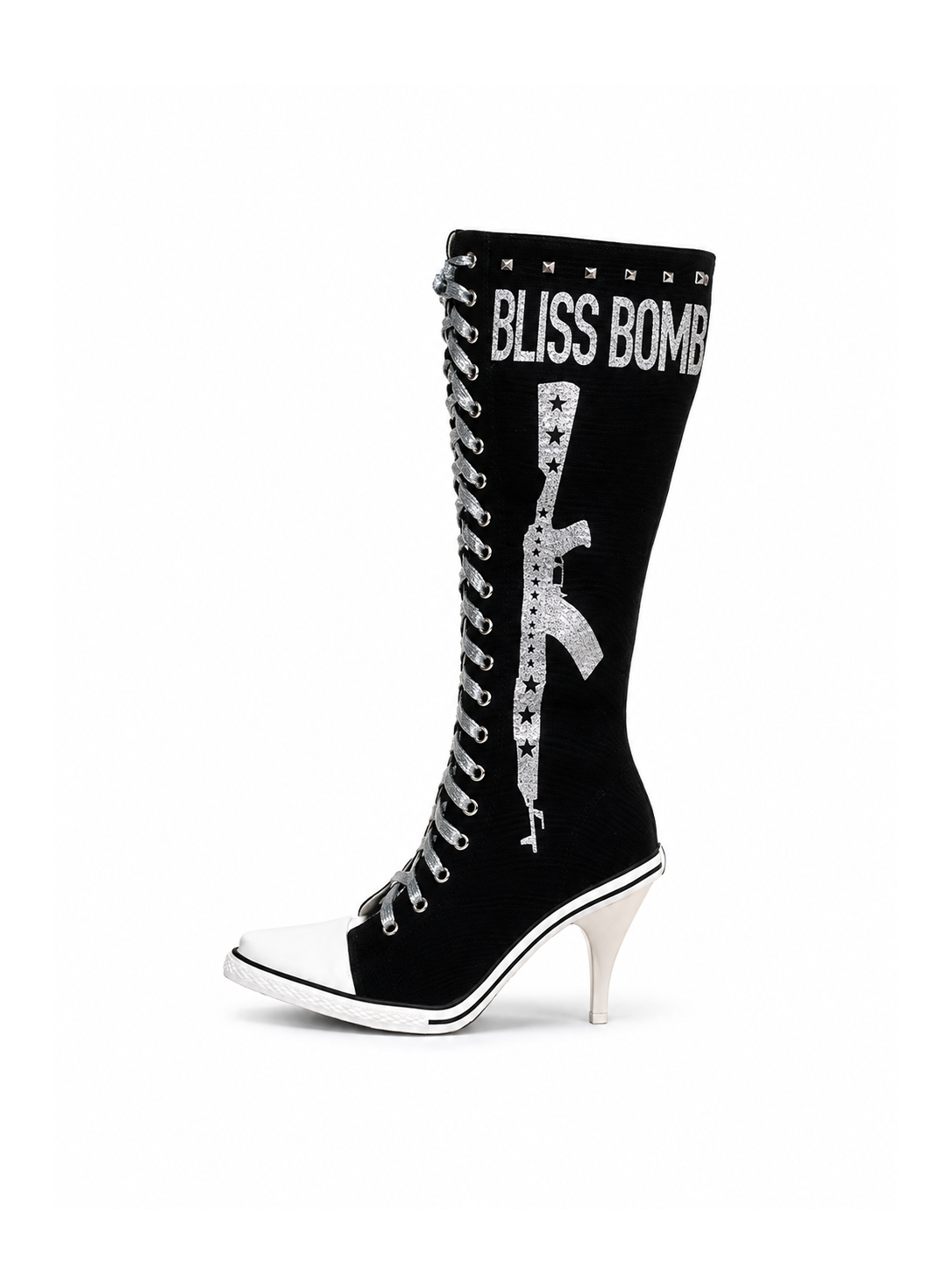 BB01-004 Armed Heels Boots - Ant Black