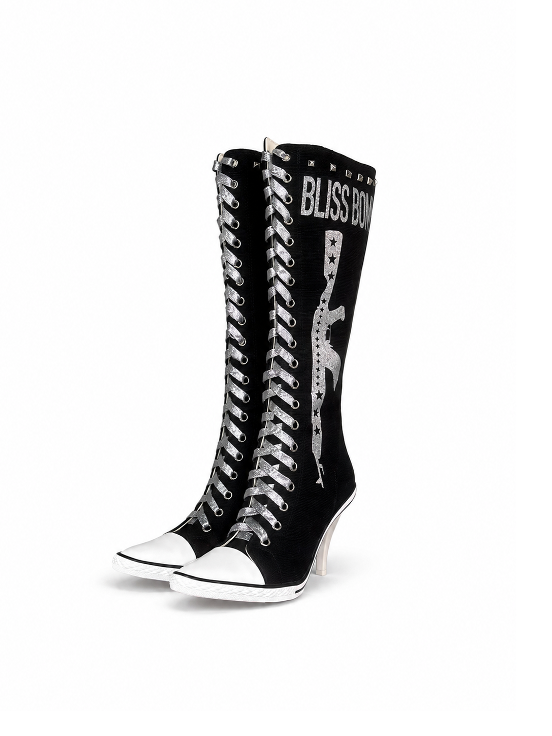BB01-004 Armed Heels Boots - Ant Black