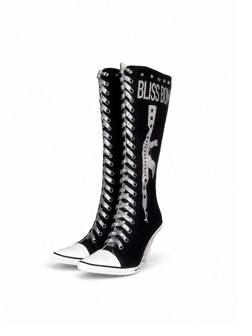 BB01-004 Armed Heels Boots - Ant Black