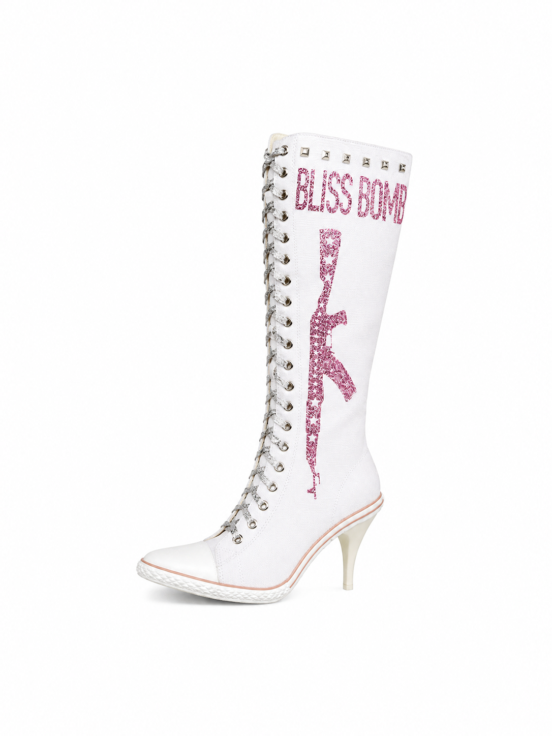 BB01-004 Armed Heels Boots - Mummy White