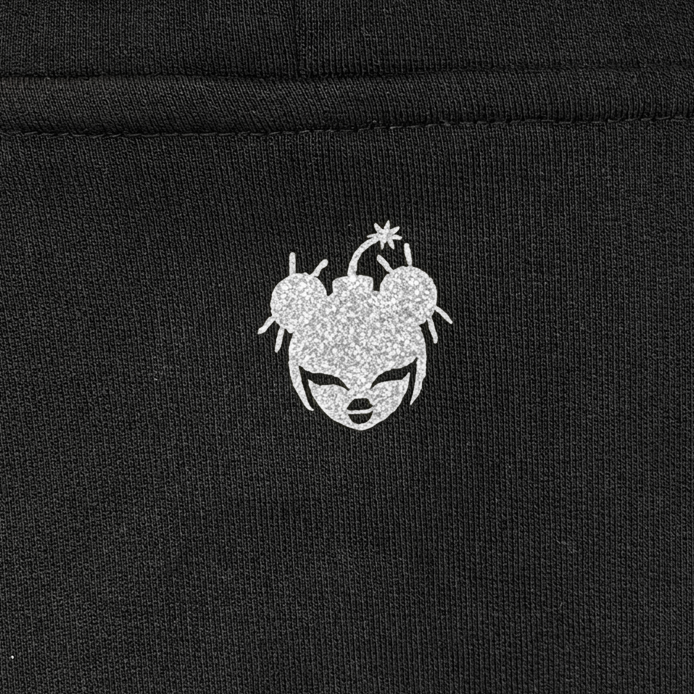 BB01-001 Armed Crop Hoodie - Ant Black
