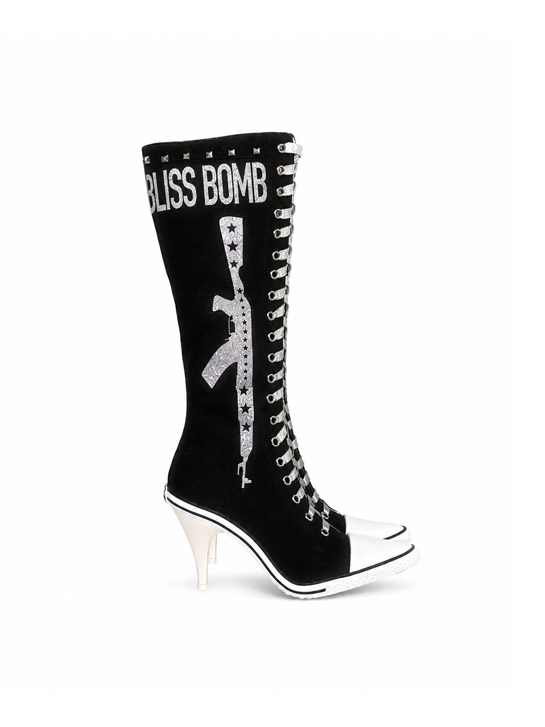 BB01-004 Armed Heels Boots - Ant Black