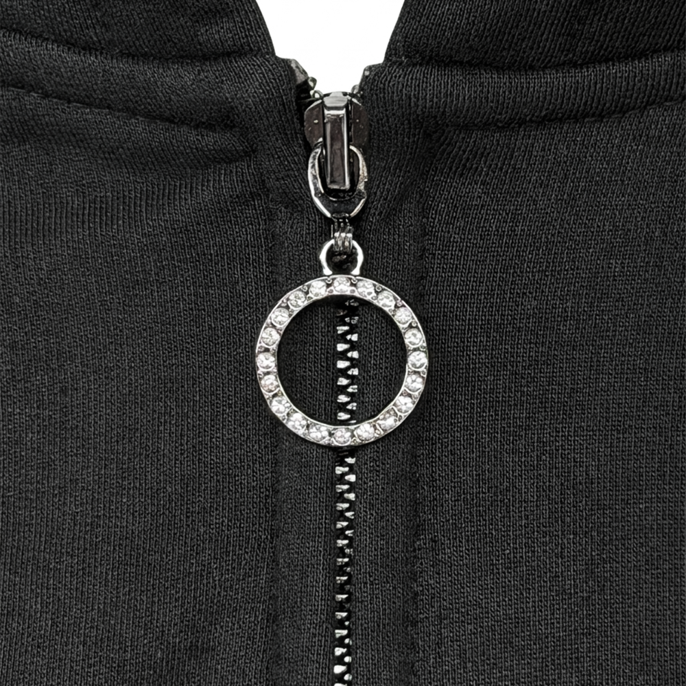 BB01-001 Armed Crop Hoodie - Ant Black