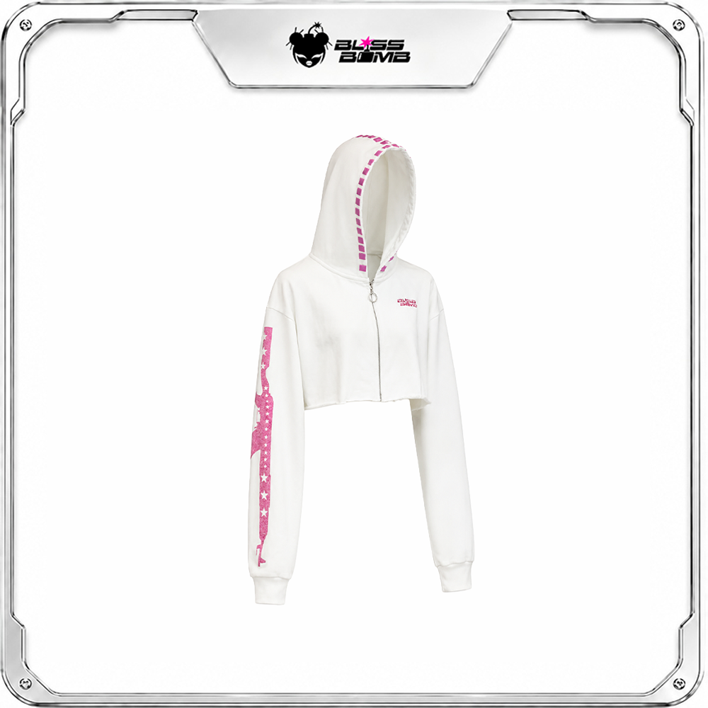 BB01-001 Armed Crop Hoodie - Mummy White